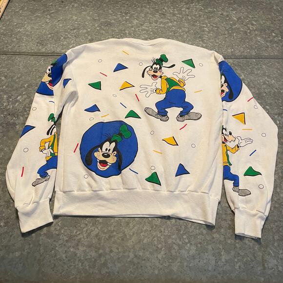 Vintage Goofy AOP Shapes Crewneck Sweatshirt XL USA Geometric 80s 90s Disney - Picture 6 of 9